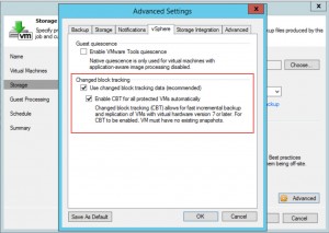 Veeam Job Level CBT Disable 